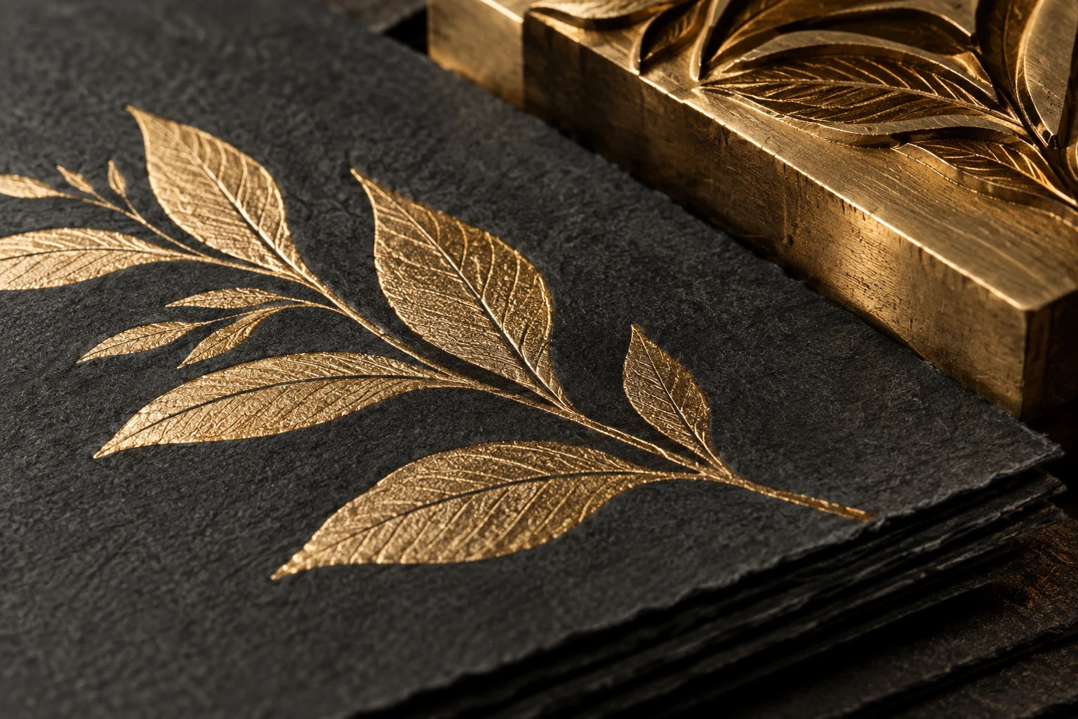 Illustrative image of a hot foil finish